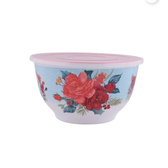Pioneer Woman Cheerful Rose bowl with lid - Picture 1 of 6